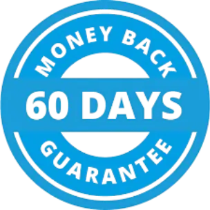Sixty day money back guarantee satisfaction seal