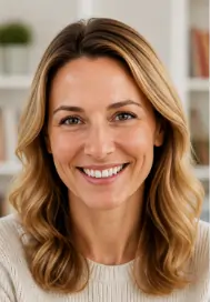 A professional woman smiling brightly